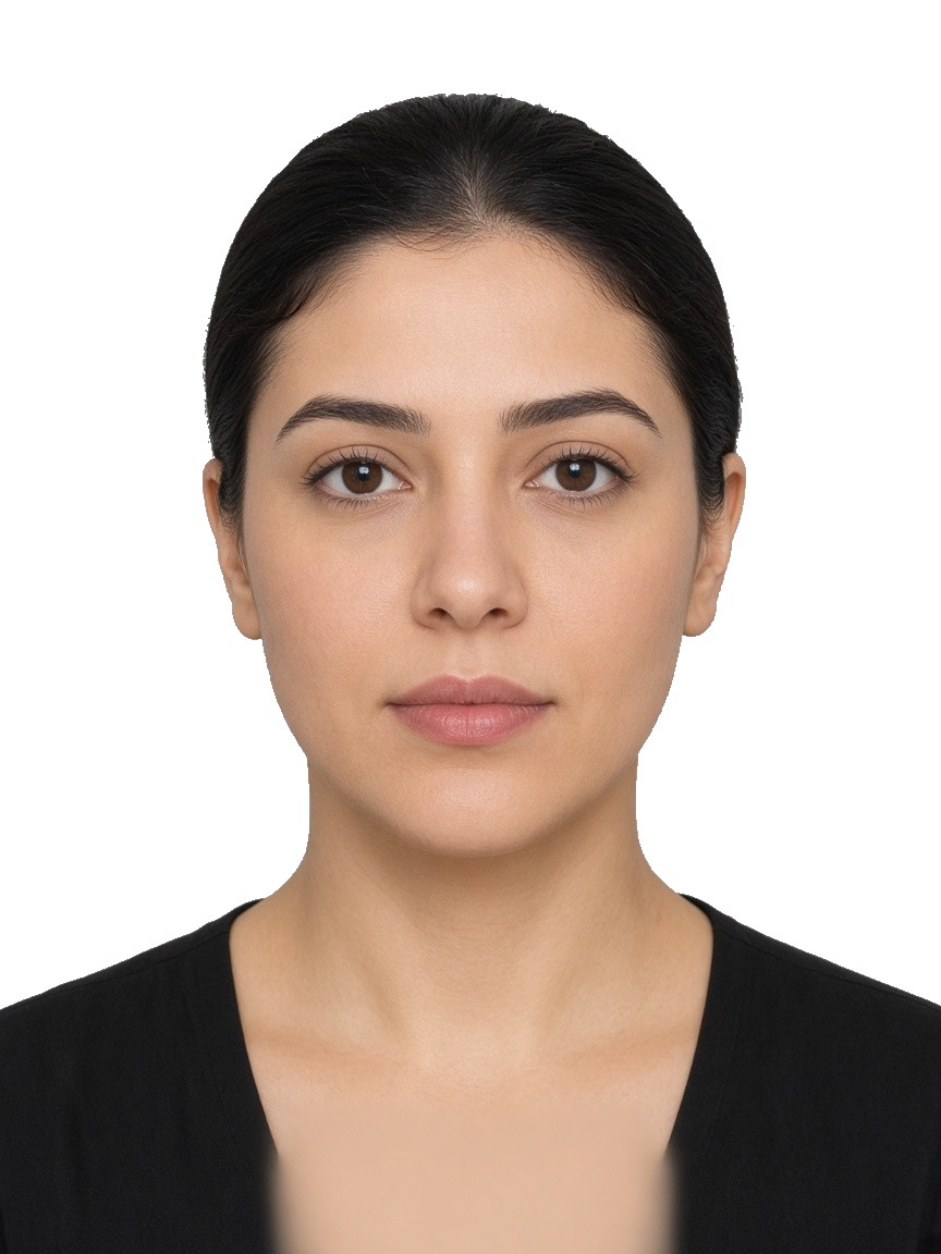 Evenly lit passport portrait with no shadows on the face